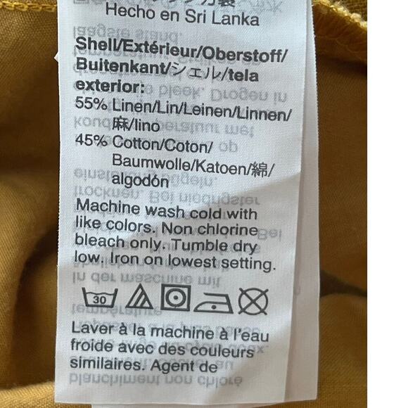 J Crew Womens Mustard Yellow 12 Linen Blend  Casual/Office WearCruise Pants - Picture 4 of 5